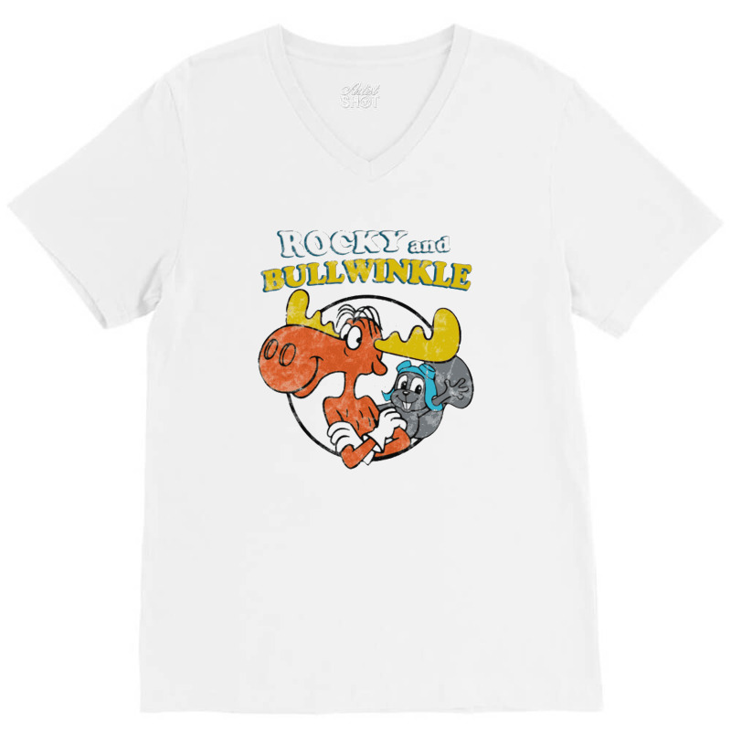 Rocky And Bullwinkle Vintage Bullwinkle V-neck Tee | Artistshot