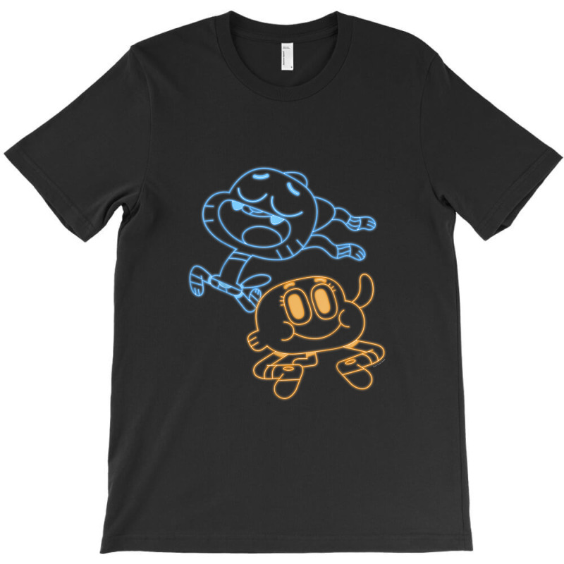 Cn The Amazing World Of Gumball & Darwin Neon Outline T-Shirt by RachelRenePeckham | Artistshot