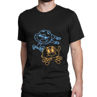 Cn The Amazing World Of Gumball & Darwin Neon Outline Classic T-shirt | Artistshot