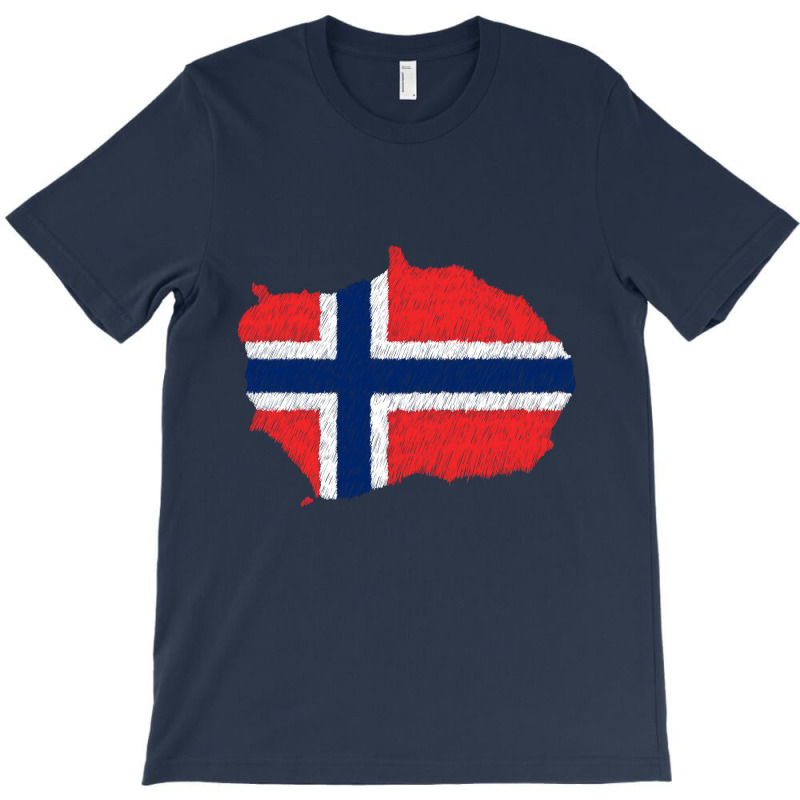 Bouvet Island Flag Map Drawing Line Art T-shirt | Artistshot