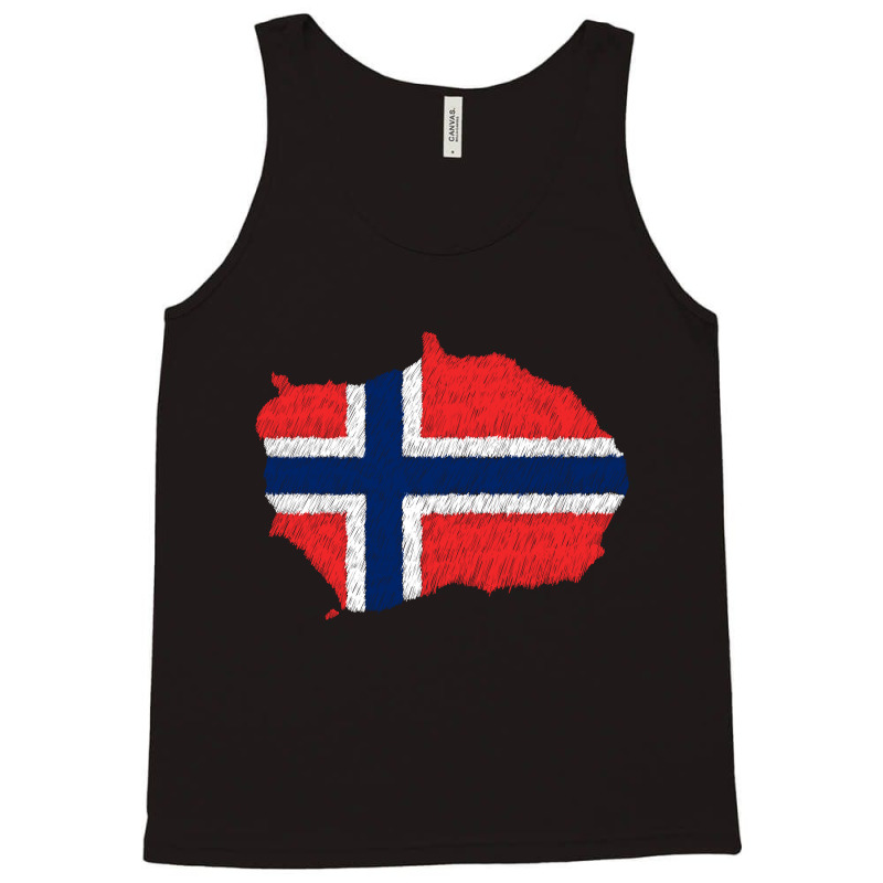 Bouvet Island Flag Map Drawing Line Art Tank Top | Artistshot