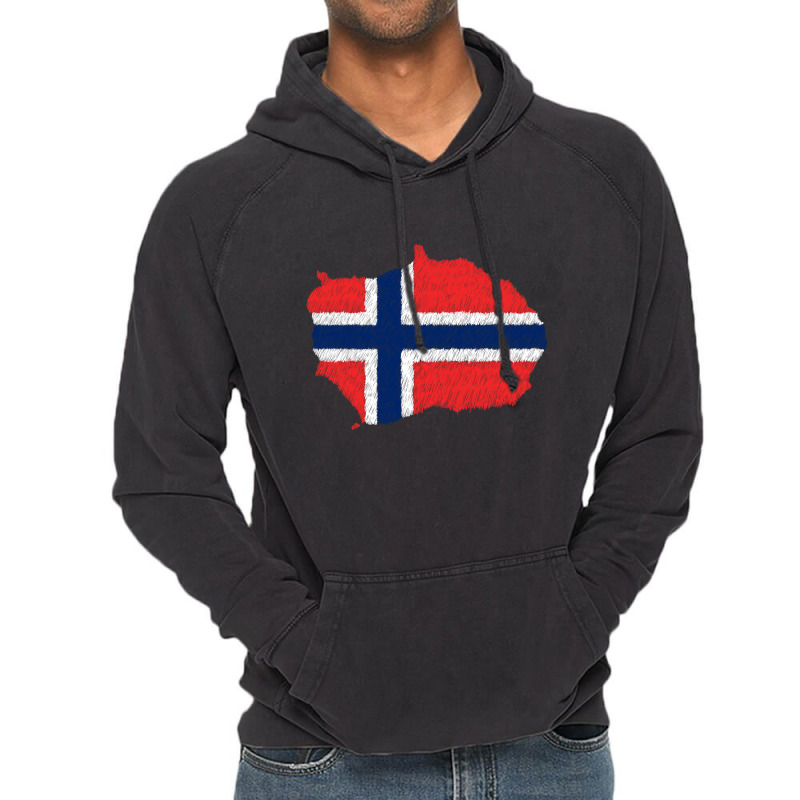 Bouvet Island Flag Map Drawing Line Art Vintage Hoodie | Artistshot