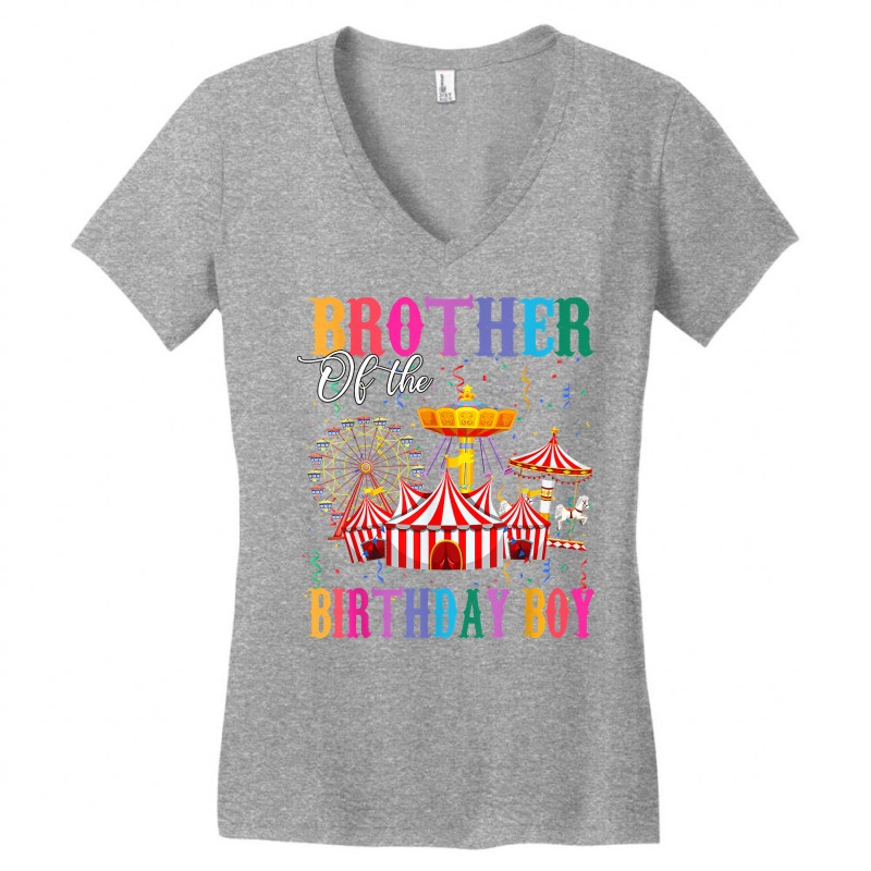 Brother Of The Birthday Boy Ringmaster Circus Birthday Party T Shirt Women's V-Neck T-Shirt by wiltoban | Artistshot