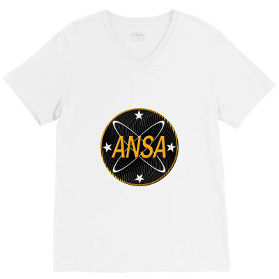 American National Space Administration (patern) V-neck Tee Designed By Kumkunari