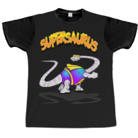 Supersaurus (kids' Cartoon Dinosaur Superhero) Graphic T-shirt | Artistshot