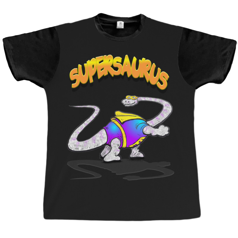 Supersaurus (kids' Cartoon Dinosaur Superhero) Graphic T-shirt | Artistshot