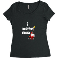 I Destroy Silence Guitar Women's Triblend Scoop T-shirt | Artistshot