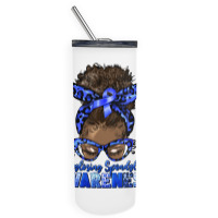 Ankylosing Spondylitis Awareness Afro Messy Bun Skinny Tumbler | Artistshot