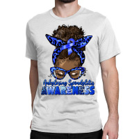 Ankylosing Spondylitis Awareness Afro Messy Bun Classic T-shirt | Artistshot