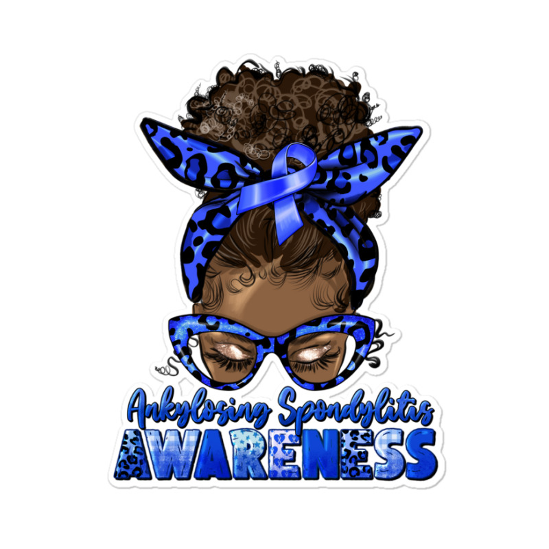 Ankylosing Spondylitis Awareness Afro Messy Bun Sticker | Artistshot