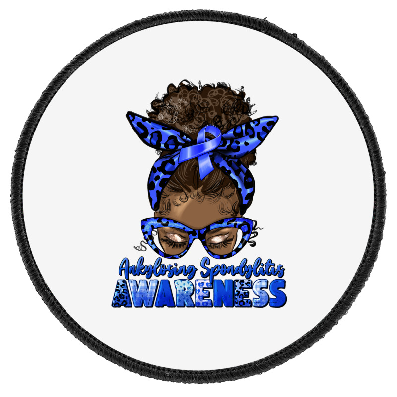 Ankylosing Spondylitis Awareness Afro Messy Bun Round Patch | Artistshot