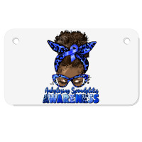 Ankylosing Spondylitis Awareness Afro Messy Bun Motorcycle License Plate | Artistshot