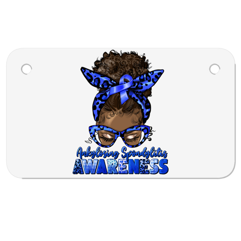 Ankylosing Spondylitis Awareness Afro Messy Bun Motorcycle License Plate | Artistshot