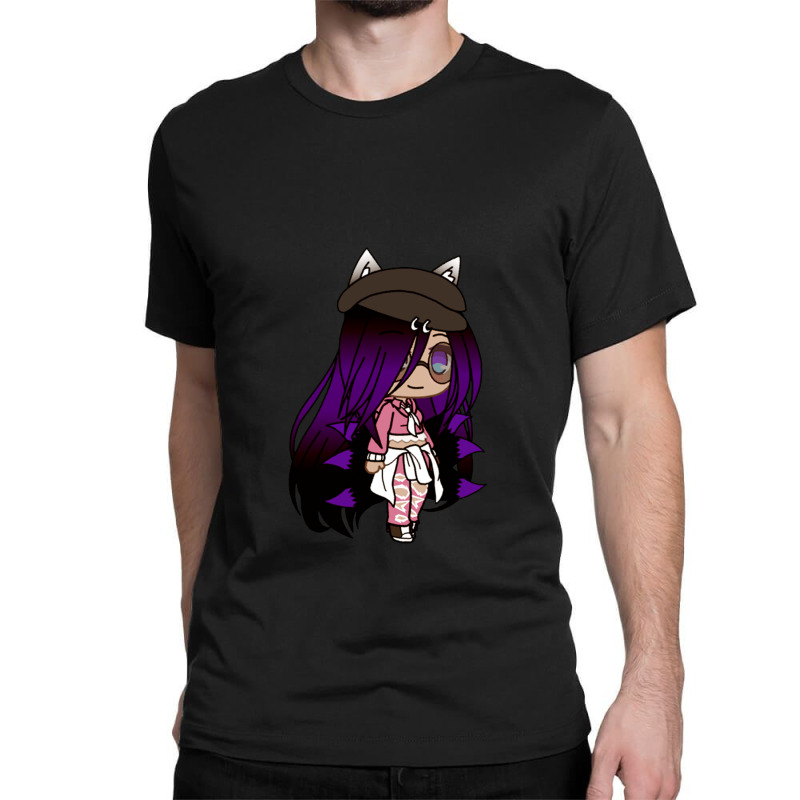 Cute Chibi Style Kawaii Anime Girl With Fox Ears And Tails Pullover Ho Classic T-shirt | Artistshot