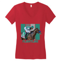 Flightline Horse Racing Thoroughbred Del Mar Santa Anita T Shirt Women's V-neck T-shirt | Artistshot