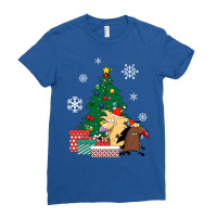 Angry Beavers Around The Christmas Tree Ladies Fitted T-shirt | Artistshot