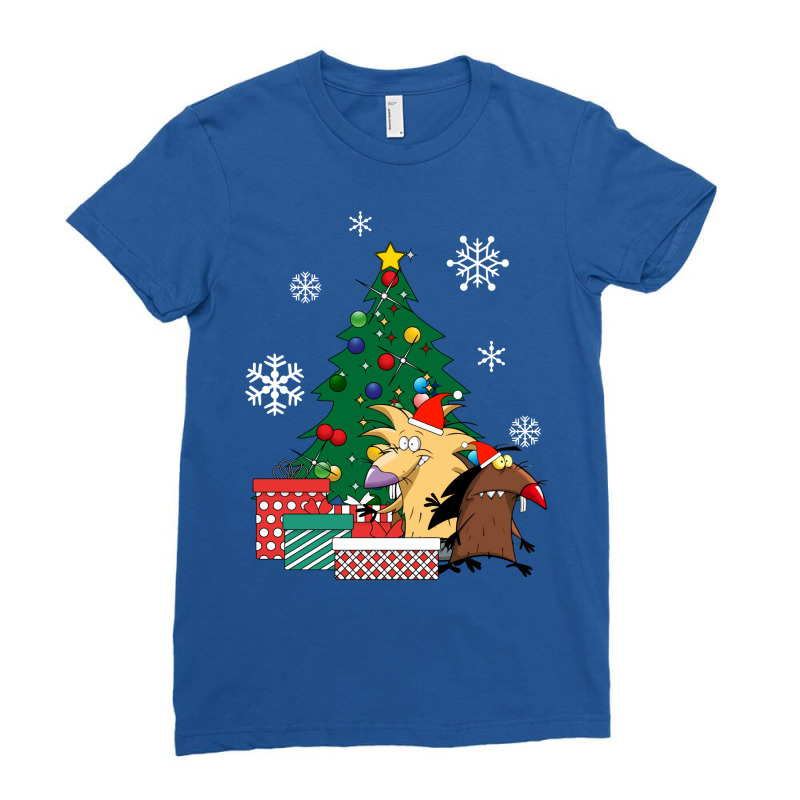 Angry Beavers Around The Christmas Tree Ladies Fitted T-Shirt by deevdrahax | Artistshot