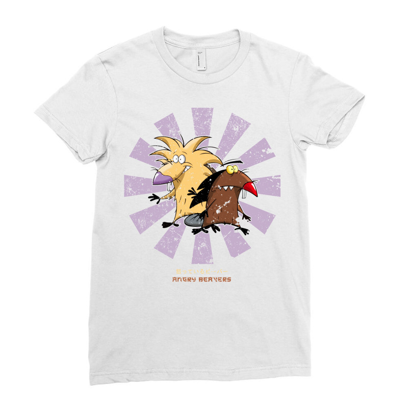 Angry Beavers Retro Japanese Ladies Fitted T-Shirt by deevdrahax | Artistshot