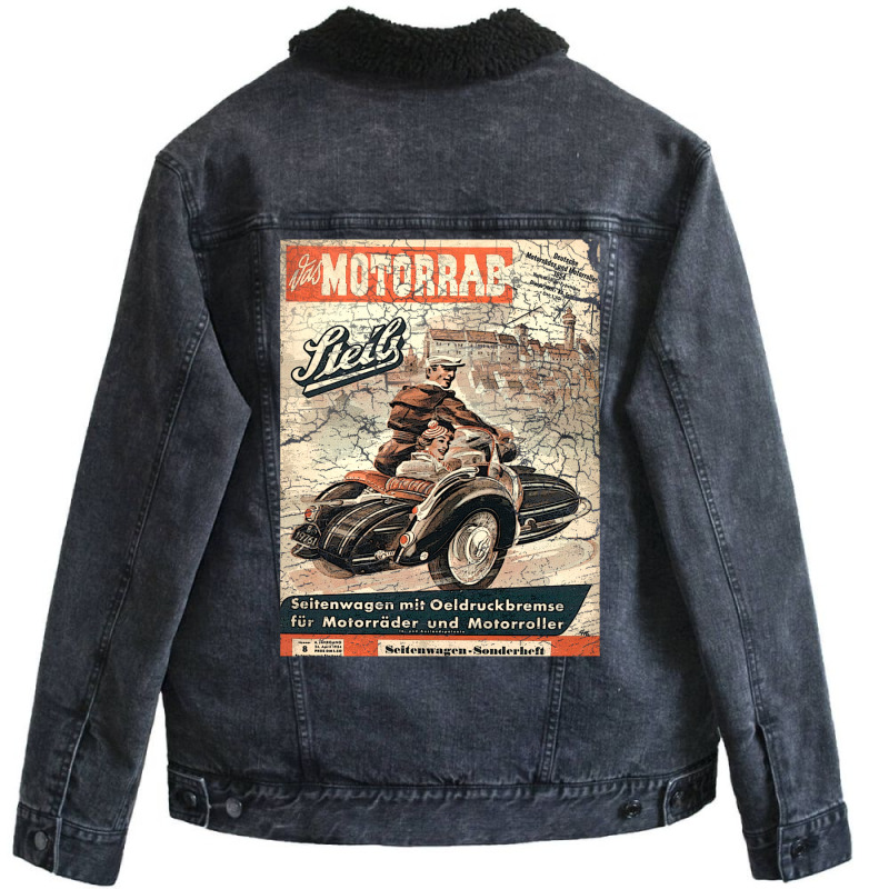 Vintage Sidecar Unisex Sherpa-Lined Denim Jacket by eduriaquetz2 | Artistshot