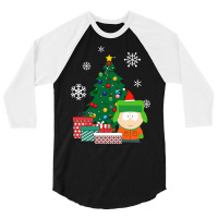 Kyle Around The Christmas Tree South Park 3/4 Sleeve Shirt | Artistshot