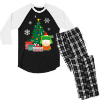 Kyle Around The Christmas Tree South Park Men's 3/4 Sleeve Pajama Set | Artistshot