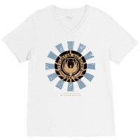 Battlestar Galactica Retro Japanese V-neck Tee | Artistshot