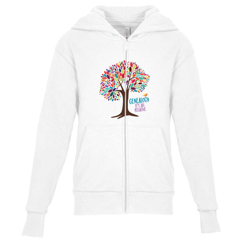 Genealogy Is All Relative. Family Historian Tee Youth Zipper Hoodie | Artistshot