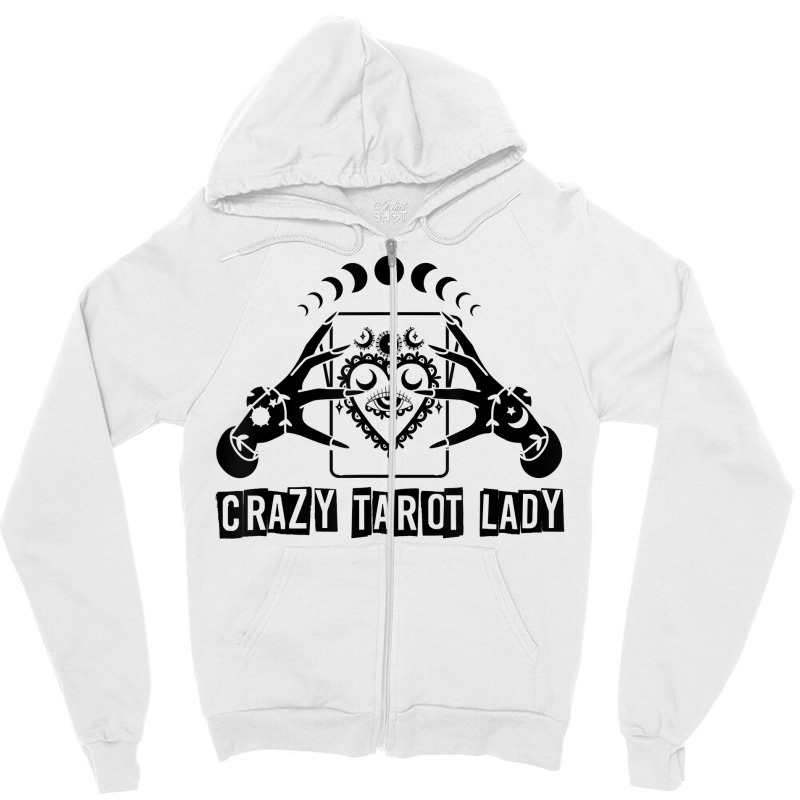 Divination Crazy Tarot Lady Crystal Ball Tarot Cards T Shirt Zipper Hoodie by delredske | Artistshot