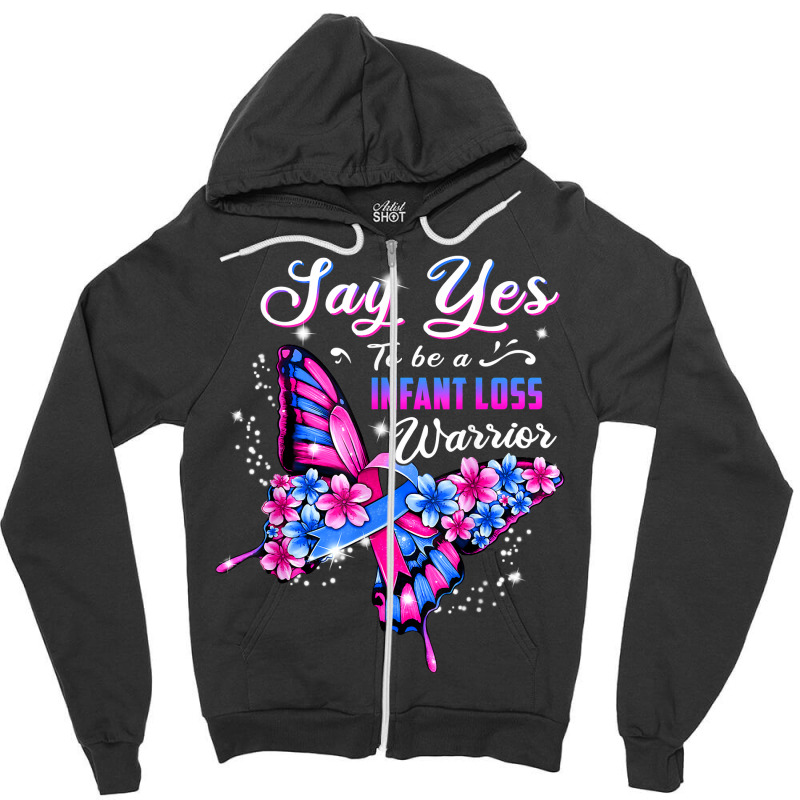 Infant Loss Warrior Pink And Blue Butterfly Womens T Shirt Zipper Hoodie | Artistshot