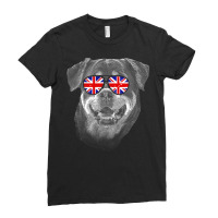 Rottweiler T  Shirt Rottweiler United Kingdom Flag Sunglass T  Shirt Ladies Fitted T-shirt | Artistshot