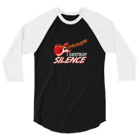 I Destroy Silence Funny Electric Guitar Player Guitar Lover 3/4 Sleeve Shirt | Artistshot