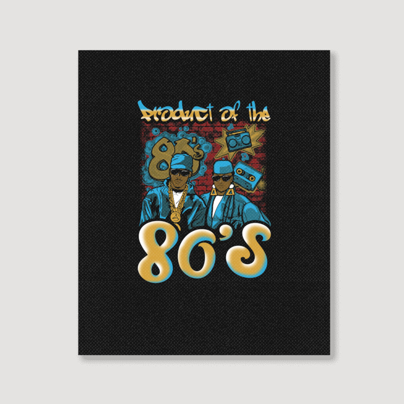 Cute Product Of The 80s Party Neon Colors Music Pop Tee Design Print Portrait Canvas Print | Artistshot