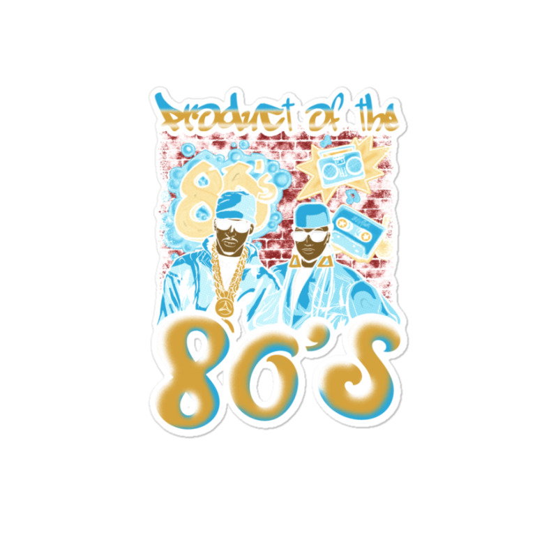 Cute Product Of The 80s Party Neon Colors Music Pop Tee Design Print Sticker | Artistshot