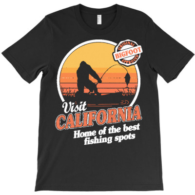 Bigfoot T  Shirt Funny Bigfoot Sasquatch Fishing Gift Vintage Retro T T-shirt Designed By Quitzongraciela262