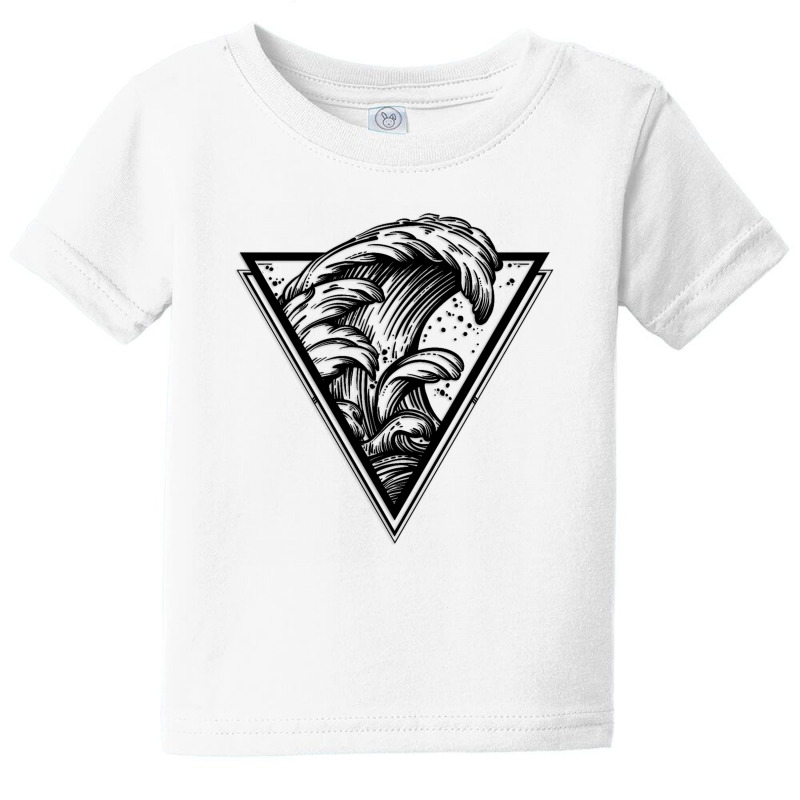 Wave In Triangle For Light Baby Tee by Gurkan | Artistshot