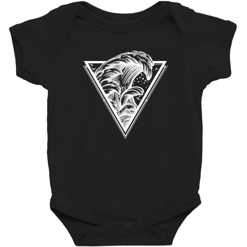 Wave In Triangle For Dark Baby Bodysuit by Gurkan | Artistshot