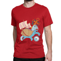 Anchor   Waves Compass Sail Boat Captain Sailing Classic T-shirt | Artistshot