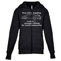 Funny Cat Napping Strategic Resting World Domination T Shirt Youth Zipper Hoodie | Artistshot