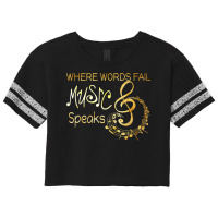 Where Words Fail Music Speaks Musical T Shirt Music Notes T Shirt Scorecard Crop Tee | Artistshot