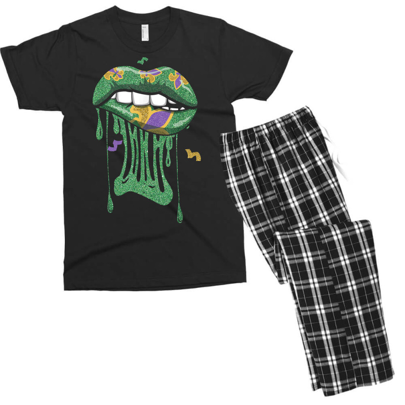 Bite Lips Drip Mardi Festival Parade Beads Mardi Gras T Shirt Men's T-shirt Pajama Set | Artistshot