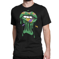 Bite Lips Drip Mardi Festival Parade Beads Mardi Gras T Shirt Classic T-shirt | Artistshot