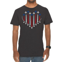 Fighter Plane Red White And Blue Patriotic American Flag T Shirt Vintage T-shirt | Artistshot