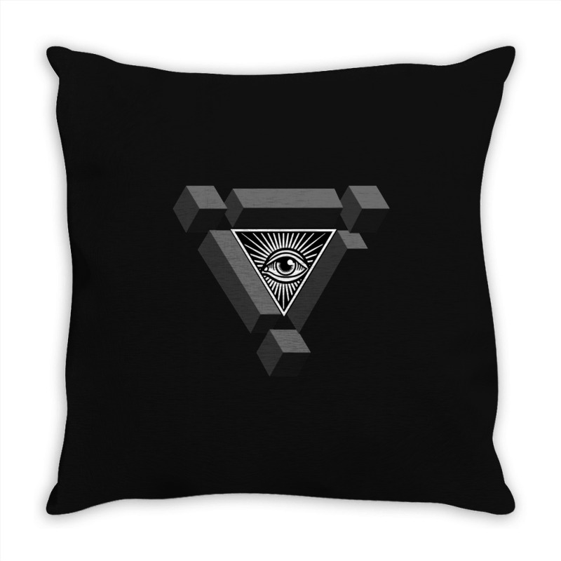 3d Freemasonry Illuminati Eye Of Providence Throw Pillow | Artistshot