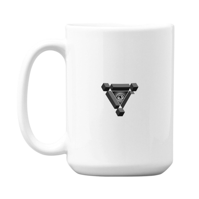 3d Freemasonry Illuminati Eye Of Providence 15 Oz Coffee Mug | Artistshot