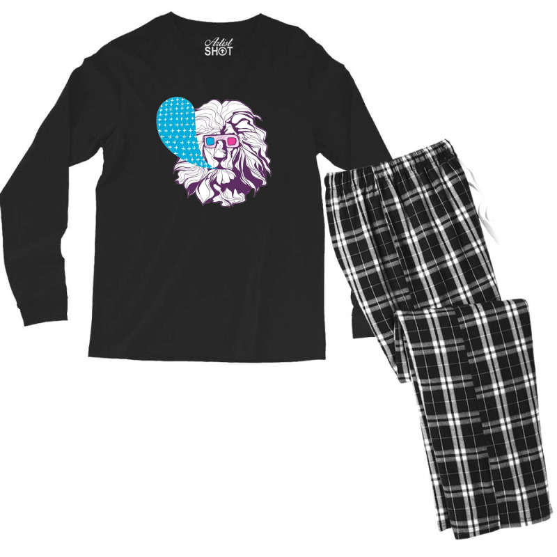 3d Lion Men's Long Sleeve Pajama Set | Artistshot