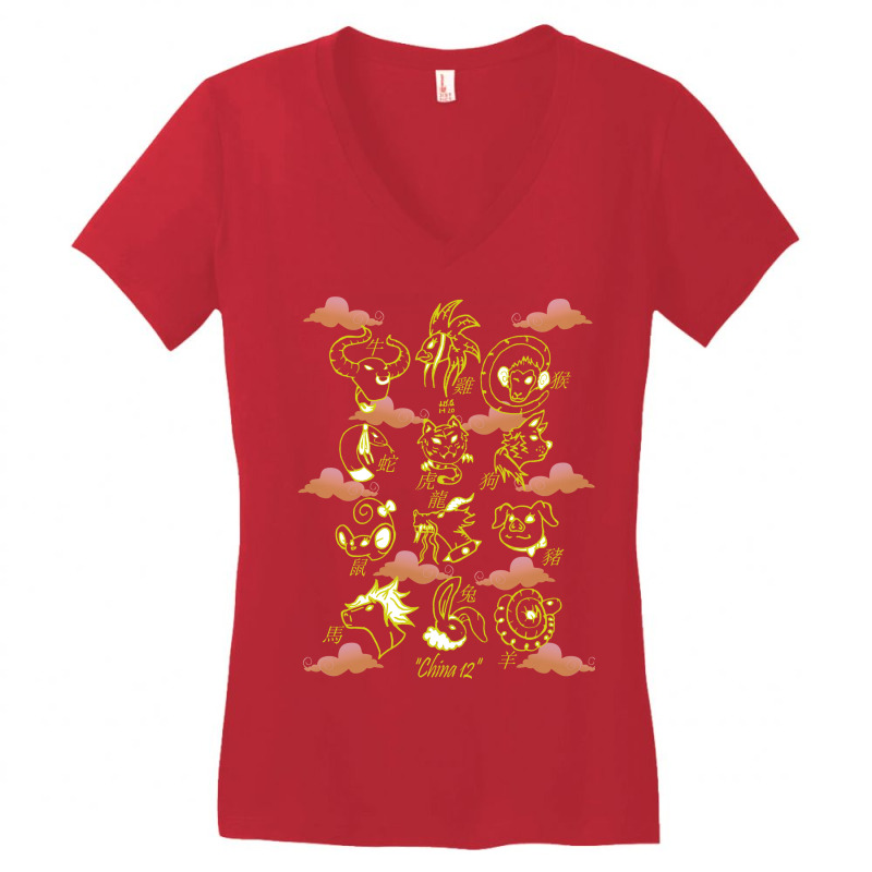 China 12 Women's V-neck T-shirt | Artistshot