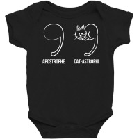 Apostrophe Vs Catastrophe. Funny Cat Pun English Grammar T Shirt Baby Bodysuit | Artistshot