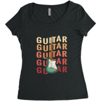 Rock Music Instrument Guitar Lover Guitarist Bass Guitar Women's Triblend Scoop T-shirt | Artistshot