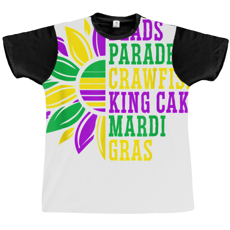 Beads Parades Crawfish King Cake Mardi Gras Celebration T Shirt Graphic T-shirt | Artistshot