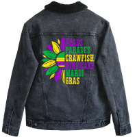 Beads Parades Crawfish King Cake Mardi Gras Celebration T Shirt Unisex Sherpa-lined Denim Jacket | Artistshot